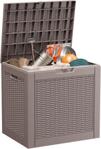 EasyUp 30 Gallon Outdoor Deck Box Waterproof, Lager Patio Storage Box Indoor and Outdoor Use,Resin Storage Bin for Patio Furniture Cushions Garden Tools, Package Delivery,UV Resistant（Gray）