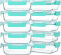 M MCIRCO 10-Pack 22 Oz Glass Meal Prep Containers with Lids - Microwave, Oven, Freezer & Dishwasher Safe - Green