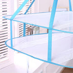 iayokocc 2 Tiers Folding Drying Rack, Folding Mesh Clothes Hanging Dryer, Portable Sweater Drying Rack Lay Fold Flat to Dry Mesh Clothes Hanger for T-Shirt, Swimsuit, Sweater, Delicates