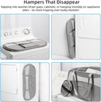 1-Second Storage Washer-Side Magnetic Pop-Up Laundry Hamper New User Safety Lock Prevents Accidental Opening Reinforced U-Handle Holds 33lbs 1.5Loads Folds to 0.78in Ultra Slim