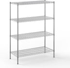 21" Deep x 48" Wide x 64" Height Wire Shelving Kit | 4-Tier | NSF Commercial Storage Rack Unit