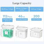 Lifewit Laundry Pods Container with Pop-up Lid, Laundry Room Organization, Dryer Sheet Holder for Washing Powder Scent Booster Beads, 2700 +4500+1800ml/0.5+0.72+1.2gal,3 Pcs