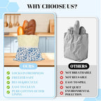 2 Pack Beeswax Bread Bags - 17x13 Inch Reusable Bread Storage Bags,Bees Wax Lined Bread Bags for Home Cooks fresh bread storage Easy Clean (Blue Floral)