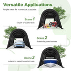 COBIZI 10x15 Carport Canopy Heavy Duty Portable Garage Tent with Double Zippered Roll-up Doors & Vents, Large Space Car Port Car Garage Waterproof Anti-Snow for Cars, Boats, Trucks