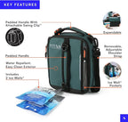 Titan by Arctic Zone Expandable Lunch Box with 2 Gel Ice Packs, Fridge Cold Insulated Cooler Bag with Leak Proof Lining for Men and Women, Jungle Hunt