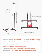 VEVOR Bike Rack, Upright Bike Stand Floor for 16 to 27.5 Inch Mountain & Road Bikes, Vertical & Horizontal Bicycle Stand for Secure Parking and Storage in Garage, Truck Bed, Indoor, Outdoor, Black