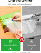 Syntus 8" x 150' Food Vacuum Seal Roll Keeper with Cutter Dispenser, Commercial Grade Vacuum Sealer Bag Rolls, BPA Free Food Vac Bags, Ideal for Storage, Meal Prep and Sous Vide