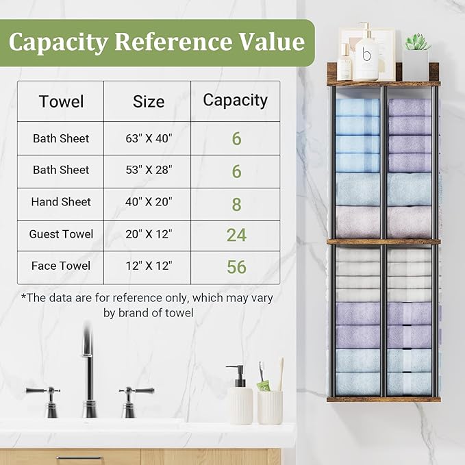 Large Capacity Three-Layer Towel Racks for Bathroom Wall Mounted, Updated 3 Bar Towel Holder for Bath Wall, Bath Towel Rack for Bathroom Wall, Metal Small Bathrooms Towel Storage Rack, Rustic