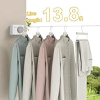 Retractable Clothesline Indoor/Outdoor, Anti-Sag for Drying Clothes Line for Indoor/Outdoor, We Equipped This 13.8 Fts Laundry line Retractable with 5 Large Clips (White-Gray)