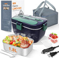 DUPASU Electric Lunch Box Food Warmer: 100W Heated Lunch Box for Adults, 1.8L Portable Fast Heating Lunchbox Food Heater for Car, Truck, Work, Travel, Lonchera Elctrica Porttil 12/24V/110-230V