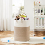 Laundry Basket,Woven Cotton Rope Laundry Hamper,Versatile Storage for Dirty Clothes,Baby Toys,and Blankets in Bathroom, Nursery,and Living Room (Brown, 100L)