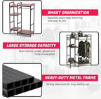 TONGMO Motorcycle Gear Rack, Heavy Duty Helmet Stand, Large Motorcycle Gear Storage Rack for Helmet, Jacket, Boots & Riding Accessories