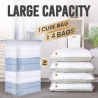 TAILI 12 Pack Vacuum Storage Bags, Jumbo Cube Space Saver (31x40x15 Inch), XL Large Vacuum Seale Bags for Comforters Blankets Bedding, Clothing, Clear