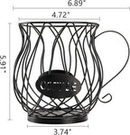 ZEAYEA Coffee Pod Holder, Coffee Capsule Basket for Counter Table Bar, Metal Espresso Pod Keeper Storage for Home Cafe Hotel, Black