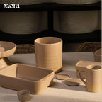 Mora Ceramic Kitchen Utensil Holder - Wooden Spoon & Spatula Crock for Countertop, Modern Farmhouse Home Decor, Extra Large 7.3" Cooking Organizer for Stove Top and Counter - Heavy & Sturdy - Mushroom