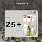 360 Rotating Makeup Organizer, 2 Tier Lazy Susan Bathroom Counter Organizer, Skincare Organizers, Spinning Perfume Organizer & Vanity Organizer Countertop (Silver Clear, 2 Tier)