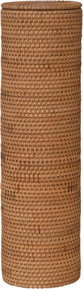 Creative Co-Op Woven Rattan Toilet Paper Roll Storage with Lid, Natural