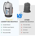BALEINE 2PK 120L Laundry Bag Backpack, 900D Oxford Fabric Large Travel Laundry Bags with Shoulder Straps and 2 Mesh Pockets (Gray, 120L)