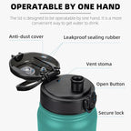Fanhaw 20 oz Insulated Stainless Steel Water Bottle with Anti-Dust Chug Lid, Leakproof Vacuum Metal Bottle for Kids, Women & Men (Green Blue)