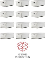 Universal 9522101 Medium-Duty Easy Assembly Legal File Storage Box - White (12/Carton)