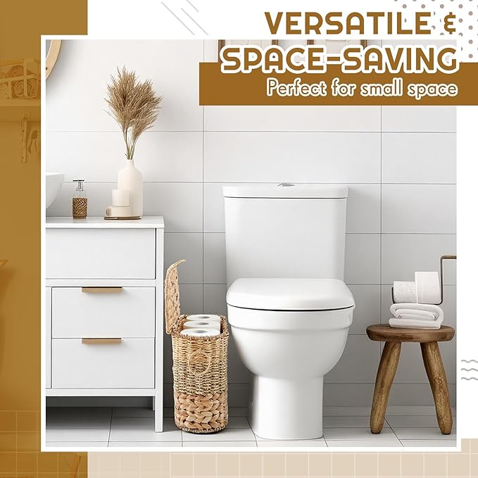 Toilet Paper Storage, Toilet Paper Baskets with Lid Container for up to 9 Rolls, for Bathroom Accessories Basket Home Organizer