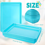 Hoteam 10 Pcs Flat Storage Organizer Tray Bin Letter Size Paper Tray for Classroom Plastic Stackable File Organizer for School Office Teacher Book Organization(Light Blue,16.14 x 11.81 x 1.38 Inch)