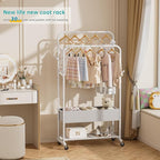 SINGAYE Clothes Garment Coat Rack Drying Clothing Racks Metal Freestanding for Hanging Clothes Portable Closet for Laundry Bedroom White
