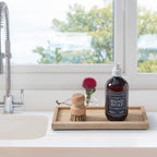 Natural Small Marble Vanity Tray, Luxury Stone Organizer for Bathroom & Kitchen | Holds Soap Dispenser, Jewelry, Perfume | Non-Resin, Non-Ceramic Décor (Travertine, M (11.8" x 5.1" x 0.78"))