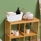 3 Packs Rustic Metal Storage Basket for Toilet Tank Top Bathroom Decoration Toilet Paper Organizing Bin Box with Handle