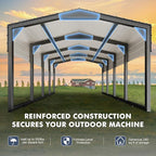 Metal Carport 12x20ft Heavy-Duty | Military-Grade Reinforced Garage Kits with Steel Roof & Hurricane | 100lbs/Sq.Ft Snow/RV/Camper/Truck/Tractor Shelter