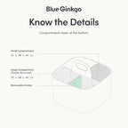 BLUE GINKGO Small Stackable Organizer Caddy – Korean-Made Portable Tote for Bathroom, Office, Crafts, or School Supplies (Square, White)