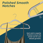 Lifemaster Plastic Clothes Hanger Set - 20 Pieces Versatile, Lightweight, Space-Saving, Non-Slip, Slim Designed, Dry and Wet Clothes Hanger Set with 360° Swivel Hook and Rubber Coating - Gray