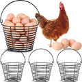 Tandefio 4 Pcs 8" Egg Basket for Storage Collecting Carrying and Transporting Chicken and Duck Eggs, Farm Grade Wire Storage Basket