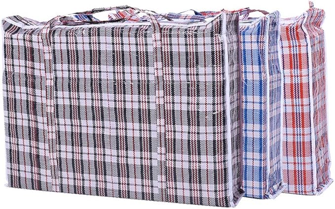 Set of 3 Jumbo STORAGE LAUNDRY SHOPPING Bags with Zippers and Handles. Size 27"x25"x5"