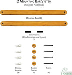 Grassracks Bamboo Ski Rack - Indoor Horizontal Ski Wall Mount Hallsteiner Series - Masterfully-Crafted Premium Indoor Ski Display Wall Hanger (4 or 5 Pairs of Skis, Bamboo)