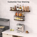 Floating Shelves for Wall, Floating Shelf for Bathroom Set of 3, Floating Shelf for Wall with Toilet Paper Holder for Bathroom, Bedroom, Living Room, Kitchen, Office (Brown)