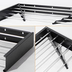 Legines Wall Mounted Clothes Drying Rack 32", Foldable Wall Mount Laundry Rack Folding Indoor, Drying Rack Clothing Collapsible, Hidden Space Saver with Wall Template, 5 Rods, Black （HOU ）