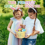 Havawish Easter Baskets Bulk with Handle Small Colorful Plastic Eggs Baskets Easter Bucket for Egg Hunt Spring Party Favors(25 Pcs,Round)