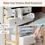 Drawer Organizer Clothes 8 Pack Clothes Organizer Dresser Drawer Organizers for Socks Underwears Bras Foldable Closet Organizers and Storage Fabric Storage Dividers for Nursery Bedroom, White