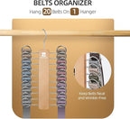 ZEDODIER 2 Pack Wooden Tie Rack, Tie Hanger for Men Closet, 40 Storage Capacity, Non-Slip Rotatable Tie Organizer, Hanging Space Saving Holder, Natural