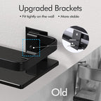 KES Black Glass Shelf for Bathroom, Glass Wall Shelf Extra Thick Tempered Glass shelfs Rectangular 2 Pack, Wall Mounted, BGS4126A-BK-P2