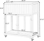 37.4" H Mini Wood Cold Frame Garden Greenhouse with 2 Doors and Wheels, Raised Bed with Liner for Indoor Outdoor Use, Black