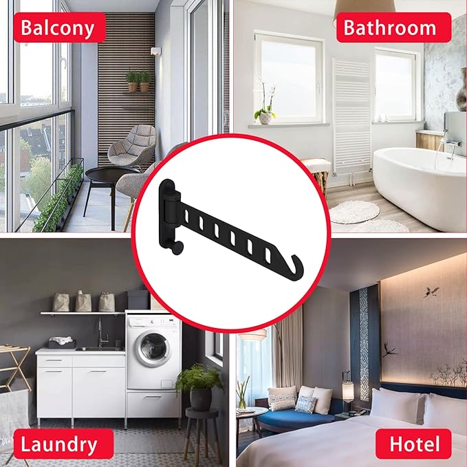 Laundry Drying Rack Wall Mounted Clothes Drying Rack Clothes Hanger Coat Hanger Garment Hooks Metal Clothes Hooks Black