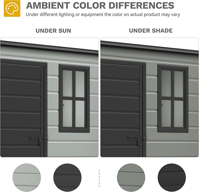 DWVO 5x3 FT Outdoor Storage Shed with Reinforced Floor, All-Weather Resin Storage Shed with Lockable Door & Window, Waterproof Plastic Tool Storage for Garden, Backyard, Patio, Lawn,Blue-Gray+Black