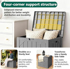 Outdoor Storage Box - 30 Gallon Waterproof Resin Deck Box, Lockable Patio Storage Bench for Package Delivery, Cushions & Garden Tools, UV Resistant (Grey)