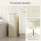 Lifewit 75L Slim Laundry Hamper, Narrow Small Laundry Basket with Handle for Dirty Clothes, Collapsible Tall Thin Laundry Bin for Bathroom Bedroom Dorm College, White