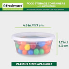Freshware Food Storage Containers [240 Set] 8 oz Plastic Deli Containers with Lids, Slime, Soup, Meal Prep Containers, BPA Free, Stackable, Leakproof, Microwave, Dishwasher and Freezer Safe
