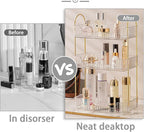 Bathroom Counter Organizer Countertop Storage, Cosmetics Skincare Shelf, Makeup Organizer Perfume for Dresser Vanity Tray, Spice Rack for Kitchen(3 Tier-Clear)
