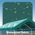 ADVANCE OUTDOOR Replacement Top Cover Tarp for 10x20 ft Carport Canopy with Ball Bungees, Green, One Roof Only