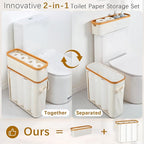 Livole 2-in-1 Toilet Paper Storage with Lid Toilet Paper Basket- 20 Regular Rolls or 15 Mega Rolls Extra Large Toilet Paper Organizer for Bathroom, Beige